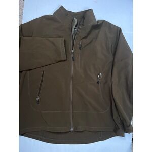 Ascend Mens Brown Full Zip Softshell Jacket‎ XL Extra Large Outdoor Active